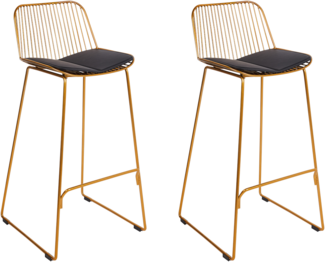 Set mit 2 Barstühlen PENSACOLA Metall Gold