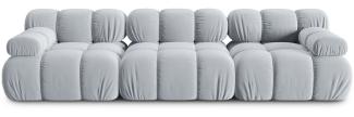 Micadoni Modulares Sofa Bellis 3-Sitzer Samtstoff Hellblau