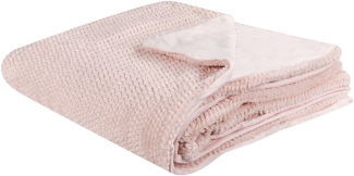 Kuscheldecke BJAS Stoff 200 x 220 cm Pastellrosa Kein Muster