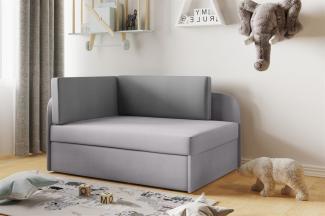 Sofa Kindersofa Schlafsofa inkl. Bettkasten MAILO Seite Rechts Stoff Grau