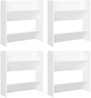 vidaXL Wand-Schuhschränke 4 Stk. Weiß 60x18x60 cm Holzwerkstoff 806716