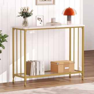 GarveeMore Konsolentisch Konsolentisch Schmal mit Ablage,Beistelltisch Vintage Flurtisch