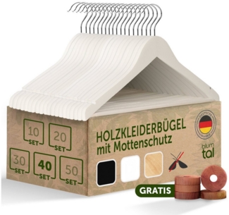 Blumtal Kleiderbügel Kleiderbügel Holz mit 360° drehbarem Metallhaken, (40-tlg), Zedernholz Mottenschutz mit Anti-Rutsch-Schicht & Einkerbungen