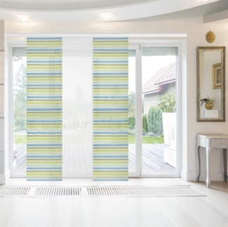 Bestlivings Flächenvorhang Elena 3er Pack "gestreift" 60 x 260 cm (B x H) in Petrol Grün, Schiebevorhang mit Streifen