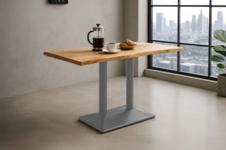 SAM® Bistrotisch Isola, Akazien- oder Mangoholz, Baumkante, Säulengestell aus Metall