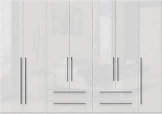 Places of Style Kleiderschrank Piano, UV lackiert, hochglänzend in beige oder weiß, FSC-zertifiziert (mit 4 Schubladen) 272 oder 317cm breit, Höhe 224cm, mit Soft-Close Funktion