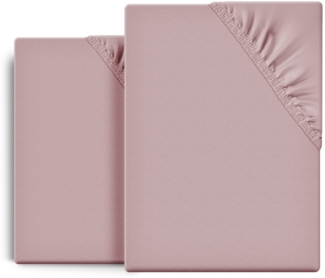 Beautex Spannbettlaken 2er Set Spannbetttuch Bettlaken Premium Baumwolle Jersey 160g/m², Jersey, Gummizug: rundum, (2 Stück)