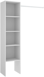 Dmora Großer Kleiderschrank Adler, Struktur für begehbaren Kleiderschrank, offener Kleiderbügel, 138 x 40 x 186 cm, Weiß