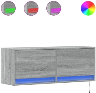 vidaXL TV-Wandschrank mit LED-Beleuchtung Grau Sonoma 100x31x35 cm 852367