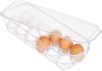 STILVORA Frischhaltedose Eierbehälter Eierbox Kunststoff Eierschachtel für Kühlschrank, Kunststoff, (platzsparende, 1-tlg, mit dem Deckel verschließen, Transparentes Design, Robuste, pflegeleichte), für Haushaltsküche, Kühlschrank, Outdoor-Picknick usw.