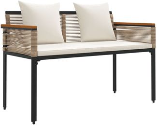 vidaXL Bank Outdoor Beige und Cremeweiß 117 x 54 x 74,5 cm Poly-Rattan 42025240