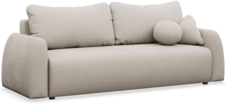 Selsey 'Nubelle' Sofa 3-Sitzer mit Schlaffunktion & Stauraum, Chenille, hellbeige