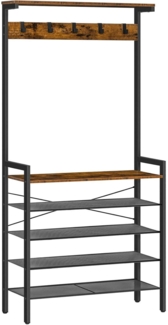 Garderobenständer 5-lagiges Schuhregal vintagebraun-schwarz