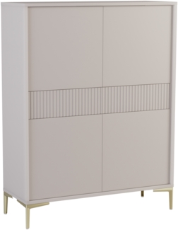 AX LIVING Highboard Modern ,,Urgano W4D2S’’ - 102,5 cm breit, Beige