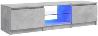 TV-Schrank Lowboard TV mit LED-Leuchten Betongrau 140x40x36 cm