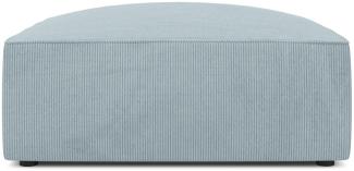 Micadoni Pouf Hocker Ruby | Bezug Light Blue | Beinfarbe Black Plastic