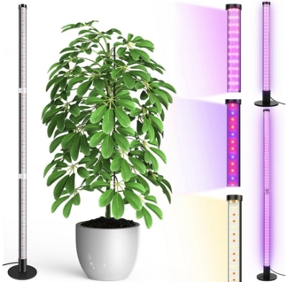 MUPOO Pflanzenlampe Grow Lampe Bodenpflanzen Wachstumslampen,Timer Pflanzenlichtleiste, 20 W, 216 LEDs, 122 cm, LED fest integriert, Timer,Warmweiß,Rot-Blau,Vollspektrum