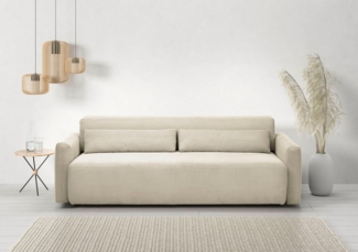 INOSIGN Schlafsofa Donka Dauerschläfer-geeignet, belastbar bis 270 kg, incl. Bettlkasten, mit Armlehnen, Breite 232 cm, auch in Cord, Tonnentaschen-Federkern