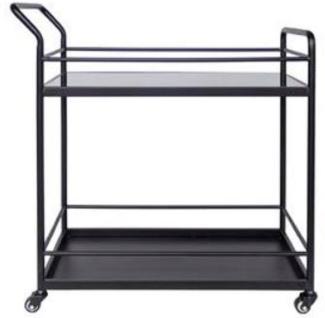 Casa Padrino Luxus Servierwagen Schwarz 71 x 40 x H. 85 cm - Metall Trolley - Hotel & Restaurant Accessoires