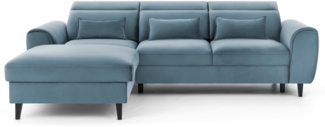 Eltap Foble Ecksofa (Velvetmat 100) Seite links, Blau, 196 x 100 x 267 cm