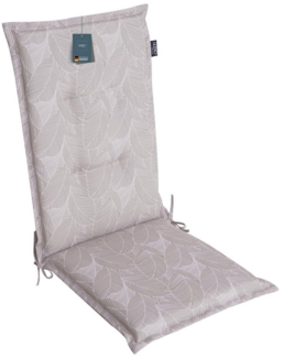 LILENO HOME Hochlehnerauflage Gartenstuhl Auflage, bequeme Sitzauflage für Gartenmöbel, Stuhlkissen, (1 St, 1er Set), Polsterauflage Blätter Grau, Sitzpolster für Klappstühle