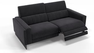 Sofanella 2-Sitzer MARA Stoffsofa Stoffcouch Designercouch in Schwarz