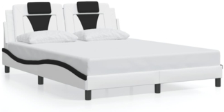 vidaXL Bettgestell "Viana" ohne Matratze Weiß und Schwarz 160x200 cm Kunstleder 3208109