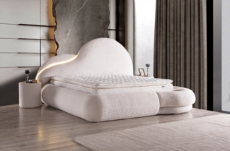 Villa Möbel Boxspringbett Atlantic (Bett Set), Luxuriöses Design, inkl. 2 Nachttische und Beleuchtung