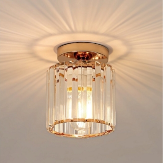 Goeco Deckenleuchten Kristall Deckenlampe,goldene Kristalllampe für Wohnzimmer, Cafeteria