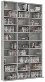 vidaXL CD-Schrank Betongrau 102x16x177,5 cm Holzwerkstoff 801782