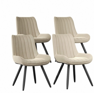 HawthyHome Esszimmerstuhl Stuhlset – Polsterstühle, Moderner Küchenstuhl (4 St), mit Ergonomischer Rückenlehne und Metallbeinen, 4er Set