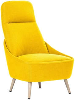 Dmora Stuhl Azzio, Büro-Wartestuhl, Ergonomischer Sessel, 77x65h100 cm, Gelb
