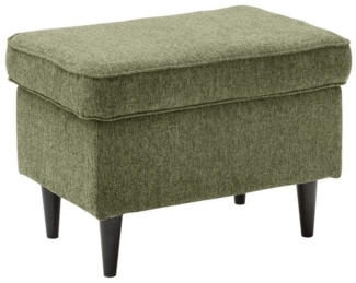 Fußhocker >OSKAR< in olive, Stoffbezug, weich, 100% Polyester - 63x43x42 (BxHxT)