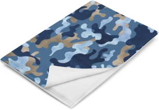 DECALVIBES Tagesdecke Kuscheldecke Blue Camouflage - 152 x 203 cm