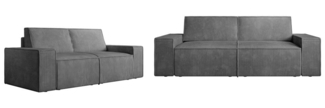 Vente-unique - Sofa 3-Sitzer & 2-Sitzer - Cord - Anthrazitgrau - AMELIA