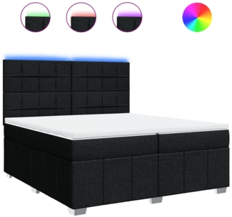 vidaXL Boxspringbett mit Matratze Schwarz 200x200 cm Stoff 3294077