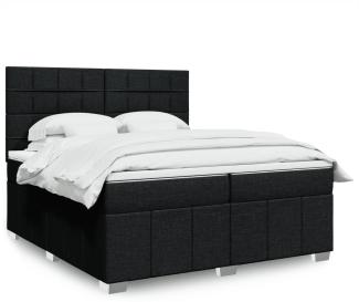 vidaXL Boxspringbett mit Matratze Schwarz 200x200 cm Stoff 3294077