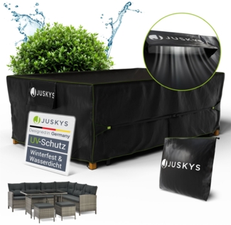 Juskys Gartenmöbel Abdeckplane CoverSafe Pro 270 x 180 x 90 cm - winterfest & wasserdicht - Schutzhülle für Gartentisch, UV-Schutz, Abdeckhaube Gartentisch