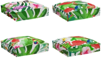 vidaXL Kissen Floral 4 pcs Mehrfarbig 40 x 40 x 8 cm Oxford-Stoff 42001597