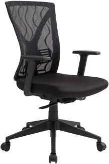 Schreibtischstuhl >Marvin< in schwarz aus PU/Mesh/Schaumstoff - 66x97x65 (BxHxT)