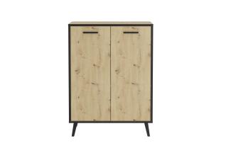 FMD Möbel - PLAU 1 - Schuhschrank - melaminharzbeschichtete Spanplatte - Artisan Oak Nb - 68,5 x 93,5 x 33cm