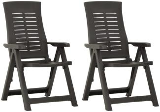 vidaXL Verstellbare Gartenstühle 2 Stk. Kunststoff Anthrazit 315831