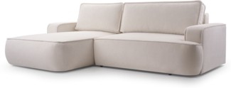 AX LIVING Ablia Sofa L Form mit Schlaffunktion Creme Ecksofa 267 cm L