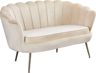 Muschelsofa Polyester und Metall Beige 136 x 77 x 78 cm