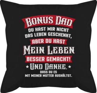 Shirtracer Dekokissen Bonus Dad - rot/weiß, Vatertagsgeschenk Kissen