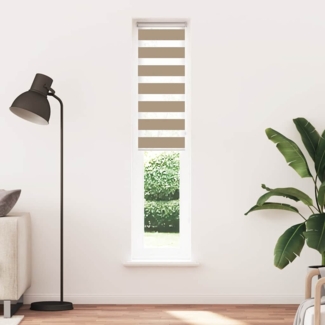 vidaXL Zebrarollo Sandbraun 40x200 cm Stoffbreite 35,9 cm Polyester 4014561
