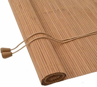 vidaXL Rollo mit Vorhängen Braun 100 x 160 cm Bambus 42006852