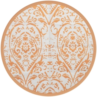 vidaXL Outdoor-Teppich ARAKIL Orange und Weiß Ø200 cm PP 368508