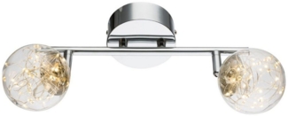 LED Deckenlampe, Lichterkette, Glas, Spots drehbar, L 30 cm