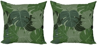 Abakuhaus Kissenbezüge Modern Accent Doppelseitiger Digitaldruck, (2 Stück), Waldgrün Camo Palmblätter